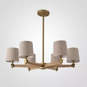 Потолочная люстра на штанге Jorgenson D85 Beige/Light Wood By ImperiumLoft Stavra01 203573-26