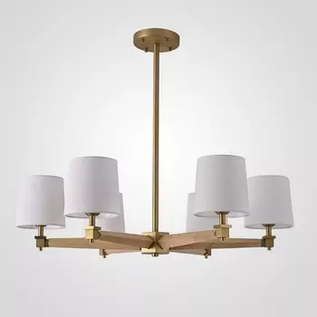 Потолочная люстра на штанге Jorgenson D85 White/Light Wood By ImperiumLoft Stavra01 203575-26