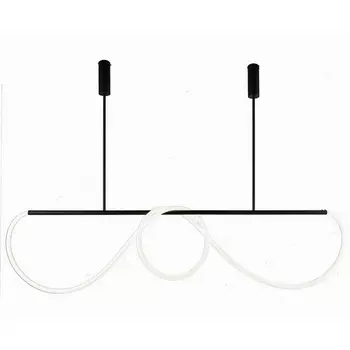 Потолочная люстра на штанге с гибким неоном Kink Light Далия 08041K-150,19 диммируемый черный Led 90W с пультом ДУ (Умный дом)