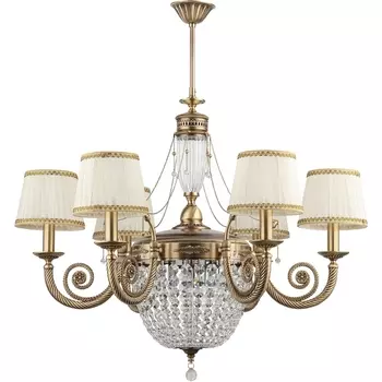 Потолочная люстра на штанге Kutek Bibione BIB-ZW-6(P/A)CR с подвесками