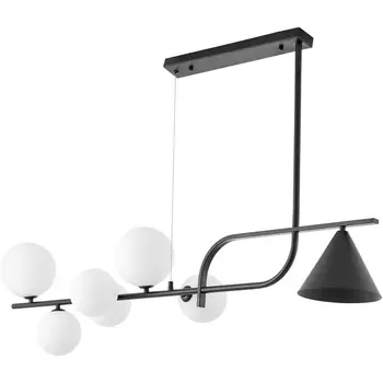 Потолочная люстра на штанге Lumina Deco Amadeo LDP 7036-7 BK+WT