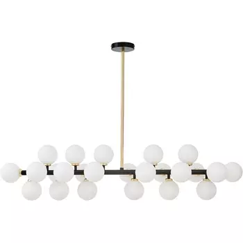 Потолочная люстра молекулы на штанге Lumina Deco Marsiada LDP 6033-24 BK+GD