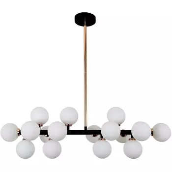 Потолочная люстра молекулы на штанге Lumina Deco Marsiada LDP 6033-16 BK+MD
