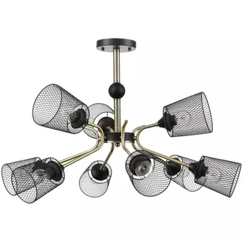 Потолочная люстра на штанге Lumion Abris 8191/9C черный/античная бронза/черный металл Е27 9*60W 220V