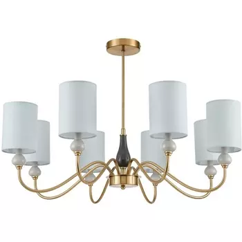 Потолочная люстра на штанге Lumion Anri 6590/8 латунь/мятный зеленый, металл, керамика/текстиль E14 8*40W 220V