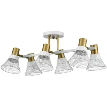 Потолочная люстра на штанге Lumion Anriya 8045/6C белый, латунь/белый металл/металл Е14 6*40W 220V