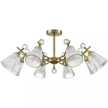 Потолочная люстра на штанге Lumion Aurica 8046/8C латунь/прозрачное стекло Е14 8*40W 220V