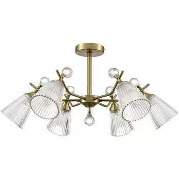 Потолочная люстра на штанге Lumion Aurica 8046/6C латунь/прозрачное стекло Е14 6*40W 220V