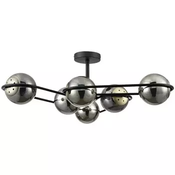 Потолочная люстра на штанге Lumion Camilie 8060/6C черный/дымчатый металл/стекло E27 6*60W 220V