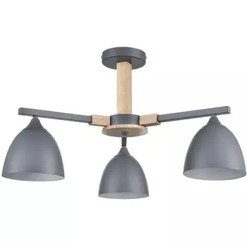 Потолочная люстра на штанге Lumion Colange 8096/3C серый/серый металл, дерево/металл Е27 3*60W 220V