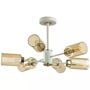 Потолочная люстра на штанге Lumion Dallin 5639/6C белый, золотой E14 6*40W 220V