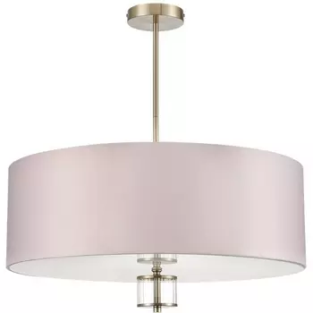 Потолочная люстра на штанге Lumion Damona 8109/7C латунь титаниум/бежевый, металл/текстиль/стекло E14 7*40W 220V