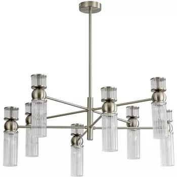 Потолочная люстра на штанге Lumion Denver 8277/8 сатин никель/прозрачный, металл/стекло Е14 8*40W 220V