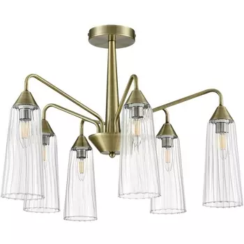 Потолочная люстра на штанге Lumion Doliana 6584/6C бронза/прозрачный, металл/стекло E14 6*40W 220V