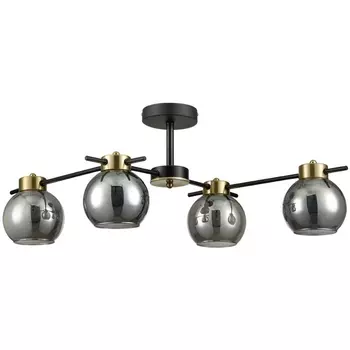 Потолочная люстра на штанге Lumion Emina 8059/4C черный, медь/дымчатый металл/стекло E27 4*60W 220V