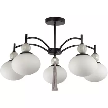 Потолочная люстра на штанге Lumion Gloriya 8273/5C черный, серый/белый металл, керамика/стекло Е14 5*40W 220V
