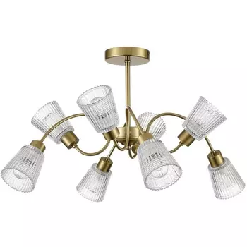Потолочная люстра на штанге Lumion Imana 8154/8C медный/прозрачный, металл/стекло Е14 8*40W 220V