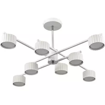 Потолочная люстра на штанге Lumion Karina 8241/8C белый/хром, металл LED GX53 8*7W 220V