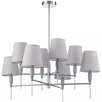 Потолочная люстра на штанге Lumion Karmen 8279/8 хром/серый, металл/керамика/текстиль Е14 8*40W 220V
