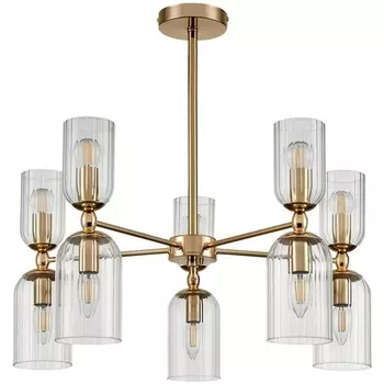 Потолочная люстра на штанге Lumion Kassia 6586/10 золото/прозрачный, металл/стекло E14 10*40W 220V