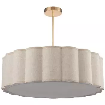 Потолочная люстра на штанге Lumion Kortni 8287/7 золотой/бежевый, металл/текстиль Е14 7*40W 220V KORTNI