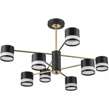 Потолочная люстра на штанге Lumion Lanika 8240/8C черный/латунь, металл/акрил LED GX53 8*7W 220V