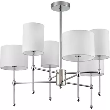 Потолочная люстра на штанге Lumion Latti 6589/6C хром/белый, металл/текстиль E14 6*40W 220V