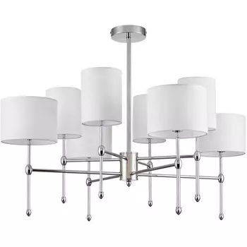 Потолочная люстра на штанге Lumion Latti 6589/8C хром/белый, металл/текстиль E14 8*40W 220V