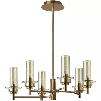 Потолочная люстра на штанге Lumion Madonna 6554/6C бронза/коньячный/металл/стекло E14 6*40W 220V