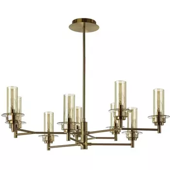 Потолочная люстра на штанге Lumion Madonna 6554/9C бронза/коньячный/металл/стекло E14 9*40W 220V