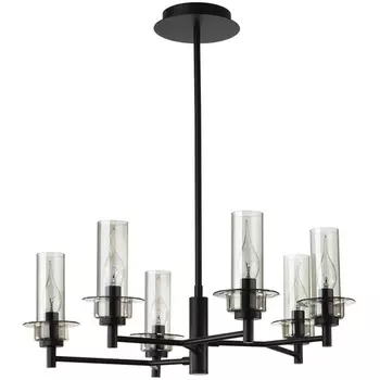 Потолочная люстра на штанге Lumion Madonna 6555/6C черный/дымчатый/металл/стекло E14 6*40W 220V