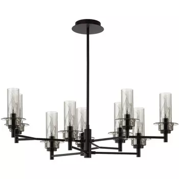 Потолочная люстра на штанге Lumion Madonna 6555/9C черный/дымчатый/металл/стекло E14 9*40W 220V