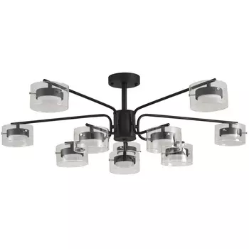 Потолочная люстра на штанге Lumion Natalina 8349/10C черный/прозрачный, металл/стекло LED GX53 10*7W 220V