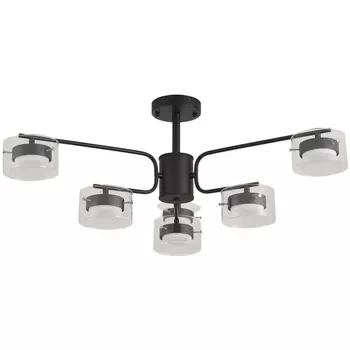 Потолочная люстра на штанге Lumion Natalina 8349/6C черный/прозрачный, металл/стекло LED GX53 6*7W 220V