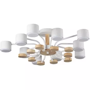 Потолочная люстра на штанге Lumion Rondo 8196/10C белый, металл/дерево/пластик LED GX53 10*9W 220V