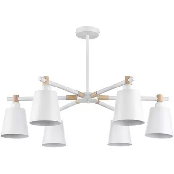 Потолочная люстра на штанге Lumion Rosalina 8097/6C белый/белый металл, дерево/металл Е27 6*60W 220V