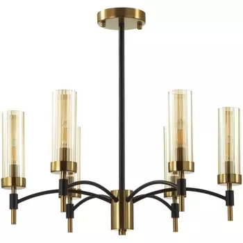 Потолочная люстра на штанге Lumion Sharon 6538/6C черный, латунь E14 6*40W 220V