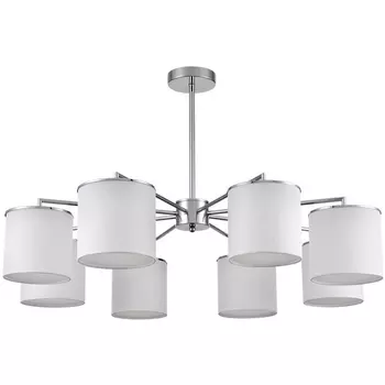 Потолочная люстра на штанге Lumion Suntori 6591/8 хром/белый, металл/текстиль E14 8*40W 220V