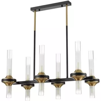 Потолочная люстра на штанге Lumion Tamaresa 8112/12 черный/бронза/прозрачный, металл/стекло G9 12*30W 220V