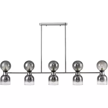 Потолочная люстра на штанге Lumion Tauna 8114/10 хром/дымчатый, металл/стекло G9 5*30W + E14 5*40W 220V