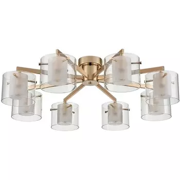 Потолочная люстра на штанге Lumion Verdi 6587/8C золото/прозрачный, металл/стекло E14 8*40W 220V
