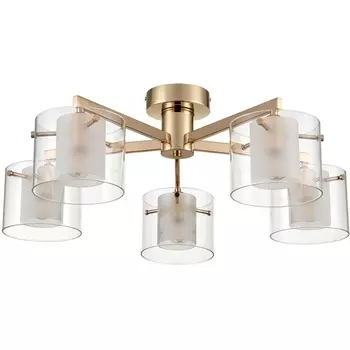 Потолочная люстра на штанге Lumion Verdi 6587/5C золото/прозрачный, металл/стекло E14 5*40W 220V