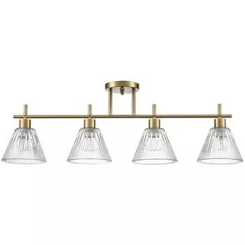 Потолочная люстра на штанге Lumion Vivian 8188/4C латунь/прозрачный, металл/стекло E14 4*40W 220V