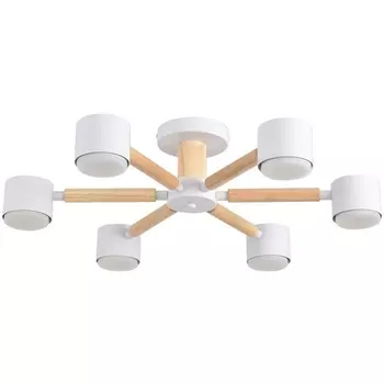 Потолочная люстра на штанге Lumion Vudi 8306/6C белый, дерево/металл GX53 LED 6*7W 220V
