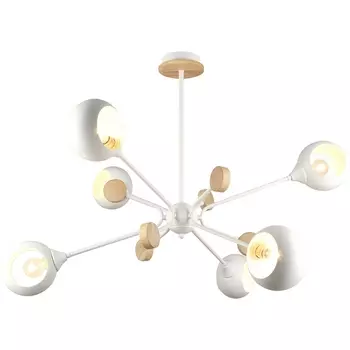 Потолочная люстра на штанге MD.4902-6-S WH+WOOD Imex