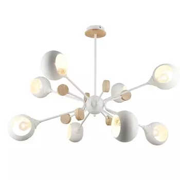 Потолочная люстра на штанге MD.4902-8-S WH+WOOD Imex