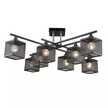 Потолочная люстра на штанге Мелодия Света SL1N SL8432-8 BK+CR 000066048