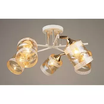 Потолочная люстра на штанге Мелодия Света SS1N SS8748-5 WT+GD 000067894