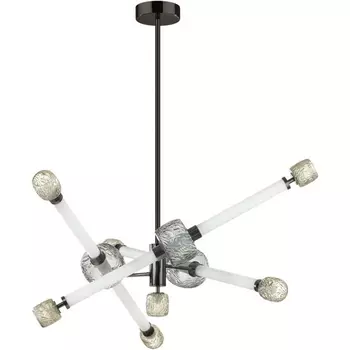 Потолочная люстра на штанге Odeon Light Kliff 5427/54CL черный хром/белый/дымчатый/коньячный/металл/стекло/акрил LED 54W 3000K