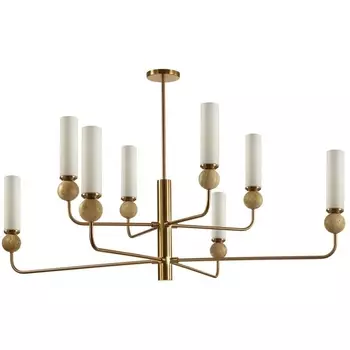 Потолочная люстра на штанге Odeon Light Lolla 6625/8 под латунь/металл/стекло/камень IP20 8*E14 40W 220V